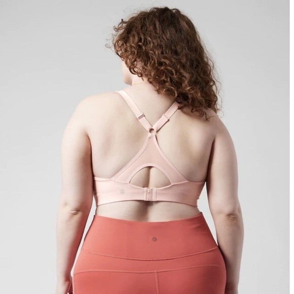 Athleta Advance Bra B-G Pink Size 42F NWT Womens Stretch Scoop Neck Sports Bra - Picture 2 of 10